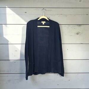 Appleseed’s 100% Cotton Blue Open Front Cardigan – Size M